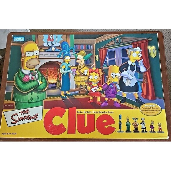 Parker Brothers Other - The Simpsons Clue Detective Board Game 2nd Edition 2002 Parker Brothers Complete